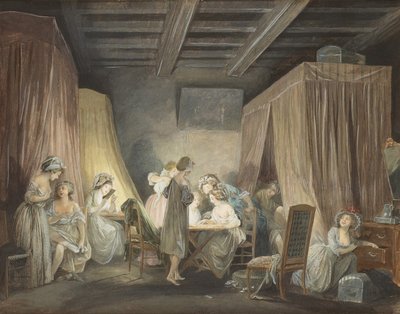 Le Coucher des Ouvrières en Modes, 1788 by Niclas Lafrensen