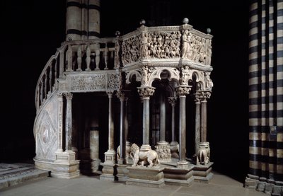 Gothic Art: Marble Pulpit by Nicola Pisano