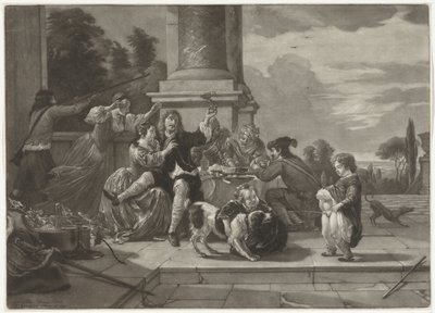 Merry Company on a Terrace by Nicolaas Verkolje