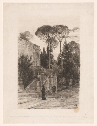 Monumental Building with Garden by Nicolaas van der Waay
