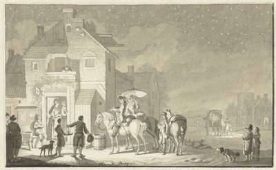 Traveling Party Before an Inn at Evening by Nicolaes Aartman