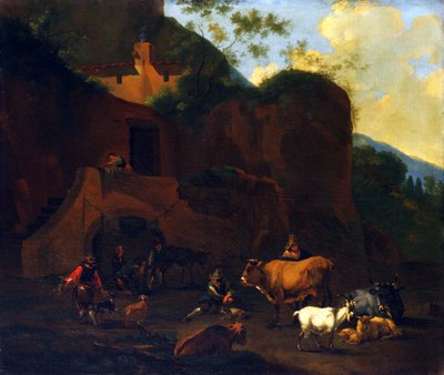 Peasants and Cattle by Nicolaes Berchem