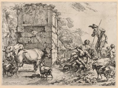 The Cow Drinking by Nicolaes Berchem