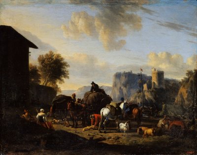 The Rest of the Convoy (17th century) by Nicolaes Pietersz. Berchem