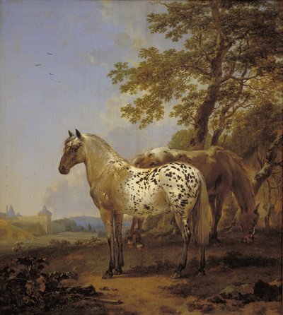 Two Horses in a Landscape by Nicolaes Berchem