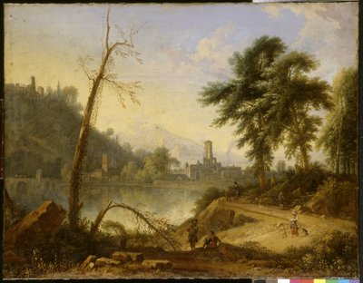 Italian Landscape with Mule Driver by Nicolaes Piemont