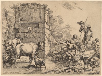 Cow Drinking by Nicolaes Pietersz Berchem