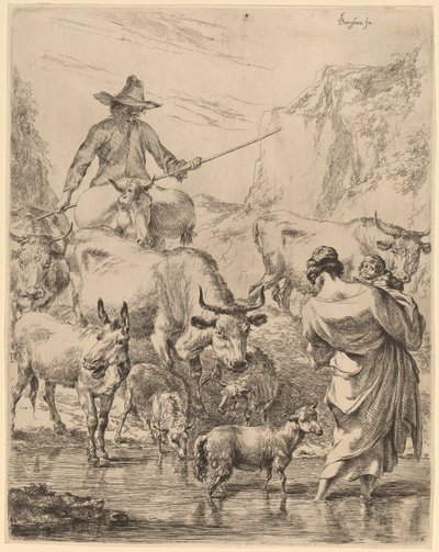 Herd Crossing the Brook by Nicolaes Pietersz Berchem