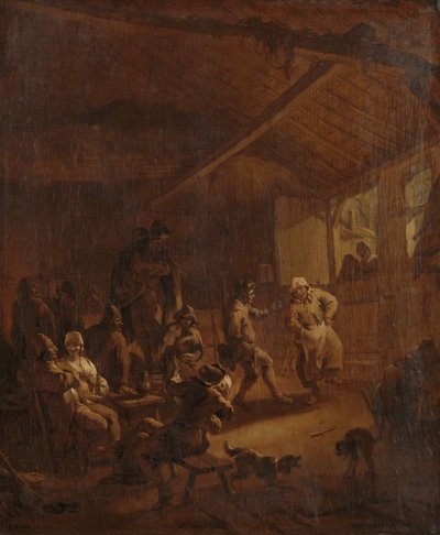 Peasants Dancing in a Barn by Nicolaes Pietersz Berchem