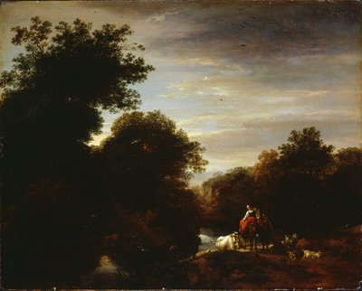 Peasants at a Ford by Nicolaes Pietersz. Berchem