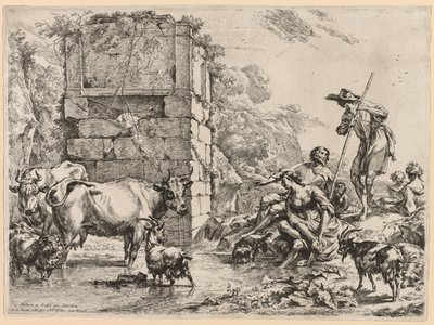 The Watering Place by Nicolaes Pietersz. Berchem