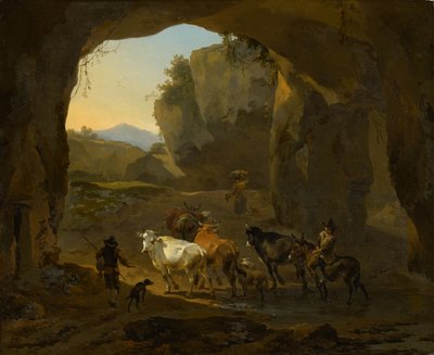 Cowherds in a Grotto by Nicolaes Pietersz. Berchem