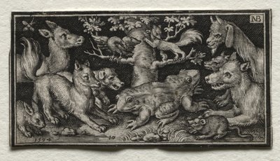 Two-headed Frog Surrounded by Animals by Nicolaes de Bruyn