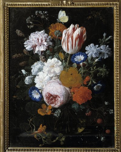 Flowers in a Glass Vase by Nicolaes van Veerendael