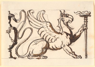 A Griffin Holding a Torch by Nicolai Abildgaard