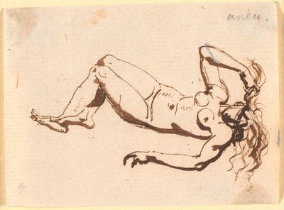 Naked Woman Lying on Her Back by Nicolai Abildgaard