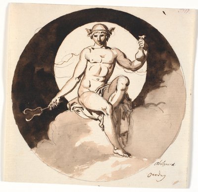 Wednesday. Mercury Sitting with Staff and Money Bag by Nicolai Abildgaard