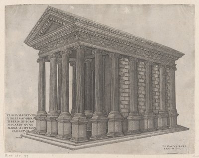 Temple of Fortuna, Rome by Nicolas Beatrizet