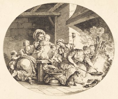 The Fritters by Nicolas Delaunay after Jean Honoré Fragonard