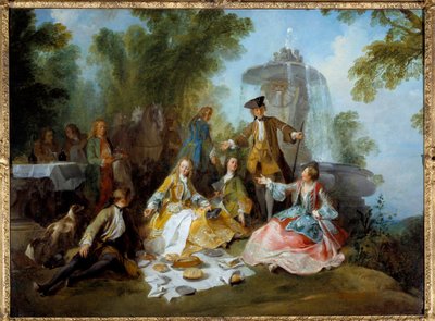 Hunting meal. Painting by Nicolas Lancret (1690-1743) by Nicolas Lancret