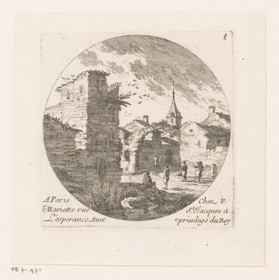 Figures by Ruins of a Gate by Nicolas Perelle