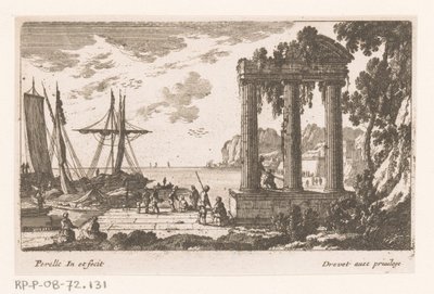 Harbor View with Three Columns by Nicolas Perelle