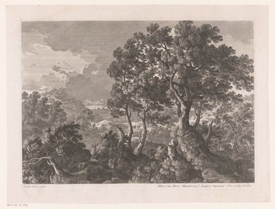 Hill Landscape with Trees by Nicolas Perelle