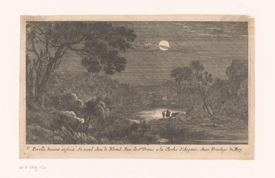 Night Landscape with Travelers by Nicolas Perelle