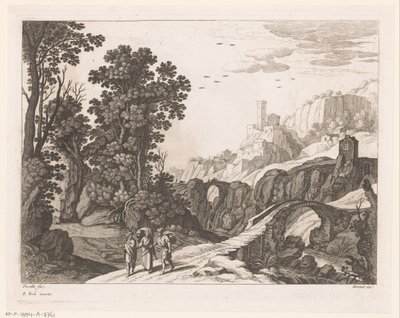 Landscape with Emmaus Walkers by Nicolas Perelle