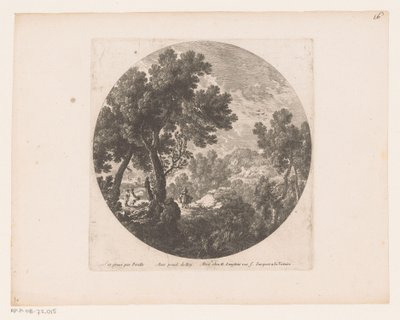 Landscape with Walkers and Figure on Pack Animal by Nicolas Perelle