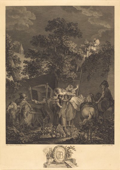 The Nocturnal Abduction by Nicolas Ponce after Pierre Antoine Baudouin