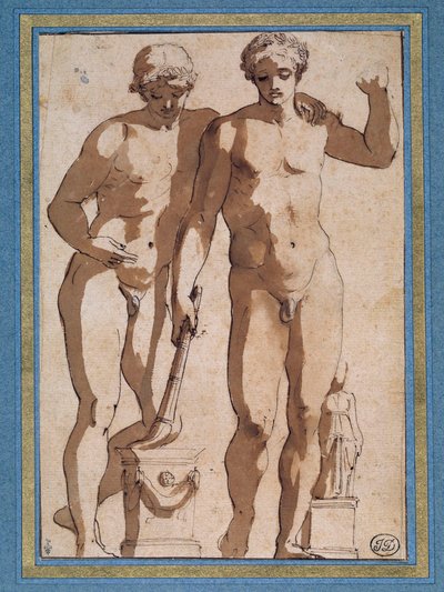 Two athletes by Nicolas Poussin