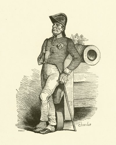 The Pensioner (engraving) by Nicolas Toussaint (after) Charlet