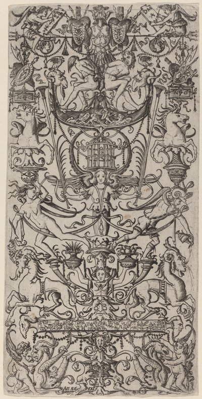 Ornament Panel with a Birdcage by Nicoletto da Modena