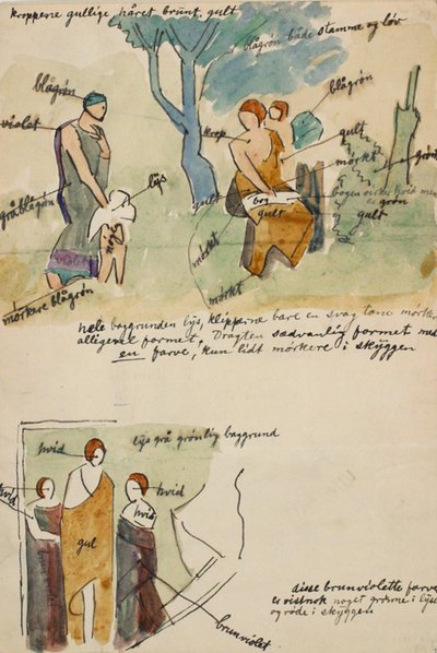 Copy after Early Christian Mosaics, with Color Notes by Niels Larsen Stevns