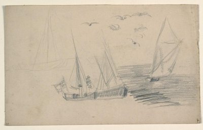 Sketches of Fishing Boats by Niels Larsen Stevns
