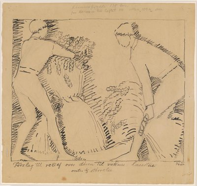 Two Men with Sheaves of Corn by Niels Larsen Stevns