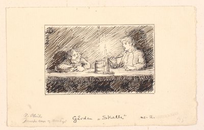 Illustration for Strandvarslet and Kirkegrimen by Niels Skovgaard