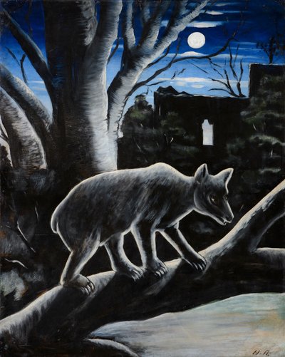 Bear in the moonlit night by Niko Pirosmani