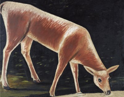 Roe Deer Drinking by Niko Pirosmani