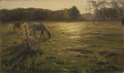 Horses on the meadow by Nikolai Alexandrovich Klodt