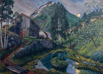 Moonlight In Dvergs Valley, ca 1915 by Nikolai Astrup