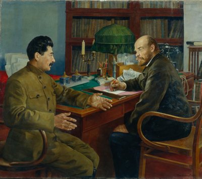 Lenin and Stalin by Nikolay Ivanovich Shestopalov