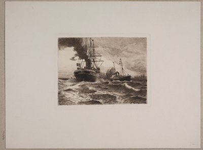 Steamships at Kronborg by Nils Severin Lynge Hansteen