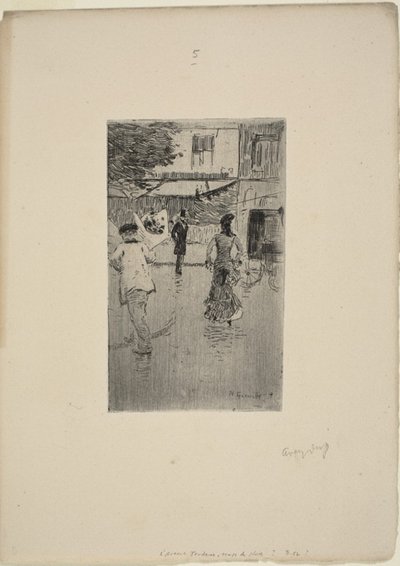 Avenue Trudaine on a Rainy Day by Norbert Goeneutte