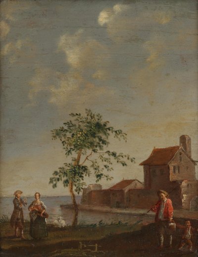 Landscape with Figurative Staffage by Norbert Grund