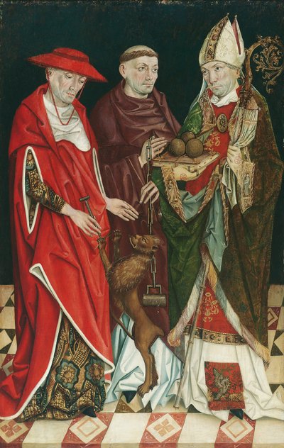 Saints Jerome, Leonard, and Nicholas by Oberösterreichischer Maler