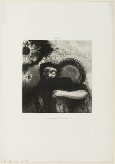 A Strange Juggler, plate 5 by Odilon Redon