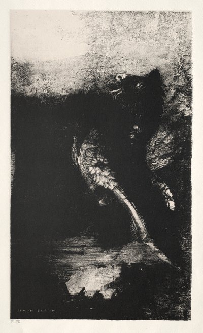 The Chimera with Green Eyes Turns, Bays by Odilon Redon