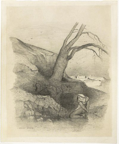 Woman Kneeling by Odilon Redon